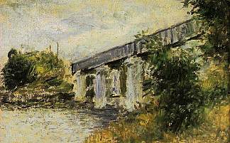 阿让特伊铁路桥 Railway Bridge at Argenteuil (1874)，克劳德·莫奈