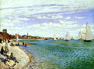 圣阿德烈斯帆船赛 Regatta at Sainte-Adresse (1867)，克劳德·莫奈