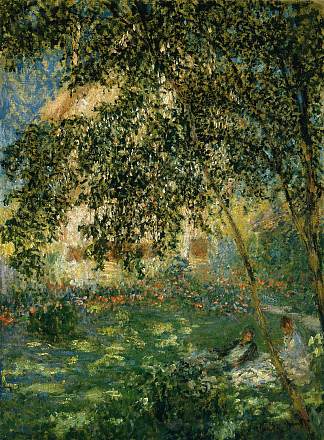 在花园里放松，阿让特伊 Relaxing in the Garden, Argenteuil (1876)，克劳德·莫奈