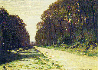 枫丹白露森林中的路 Road in a Forest Fontainebleau (1864)，克劳德·莫奈