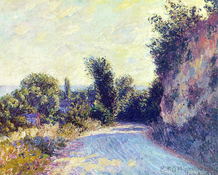 近Giverny 02路 Road near Giverny 02 (1885)，克劳德·莫奈