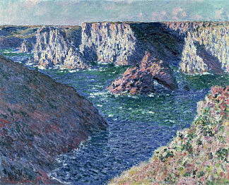 贝勒岛的岩石 Rocks at Belle-Ile (1886)，克劳德·莫奈