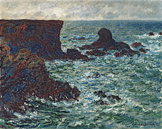 科顿港的岩石，狮子山 Rocks at Port Coton, the Lion Rock (1886)，克劳德·莫奈