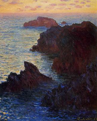 在Port-Goulphar的Rocky Point Rocky Point at Port-Goulphar (1886)，克劳德·莫奈