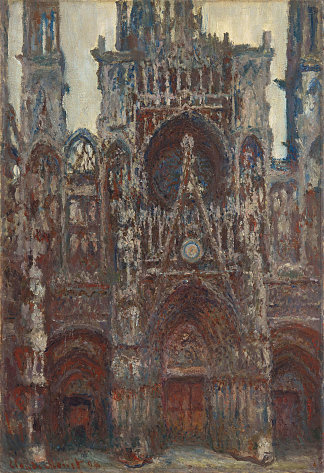 鲁昂大教堂，黄昏，和谐的棕色 Rouen Cathedral, evening, harmony in brown (1894)，克劳德·莫奈