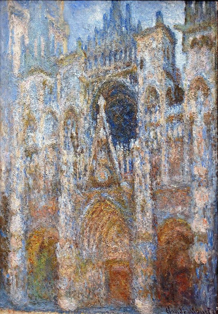 鲁昂大教堂，蓝色魔法 Rouen Cathedral, Magic in Blue (1894)，克劳德·莫奈