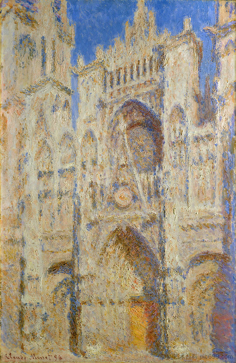 鲁昂大教堂,太阳之门 Rouen Cathedral, Portal in the Sun (1894),克劳德·莫奈