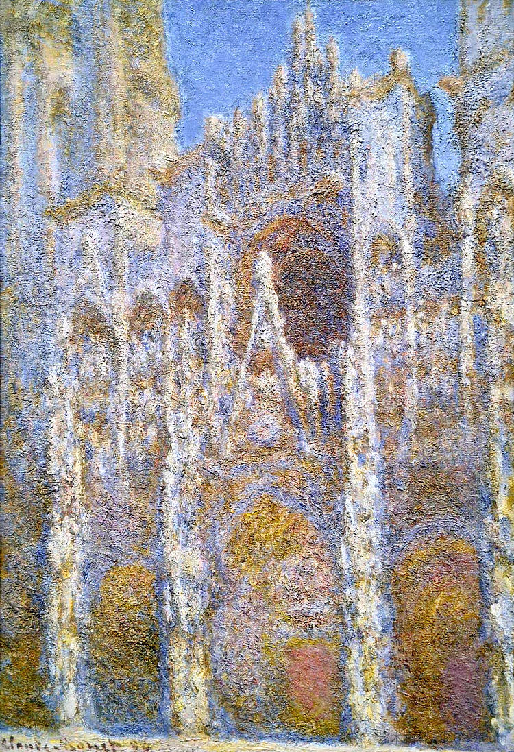 鲁昂大教堂，阳光效应 Rouen Cathedral, Sunlight Effect (1894)，克劳德·莫奈