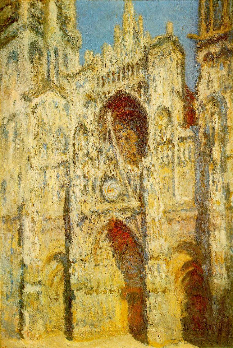 鲁昂大教堂，大门和塔 Rouen Cathedral, The Gate and The Tower (1894)，克劳德·莫奈