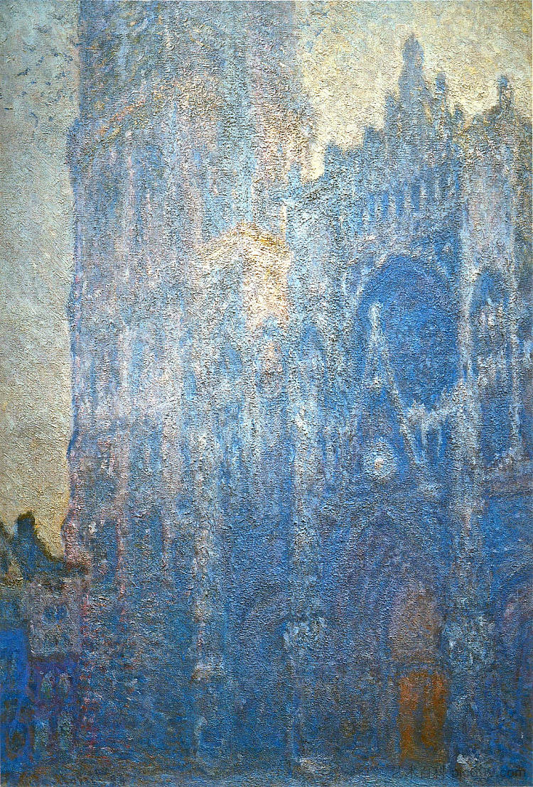 鲁昂大教堂传送门早晨效应 Rouen Cathedral The Portal Morning Effect (1894; Rouen,Normandy,France  )，克劳德·莫奈