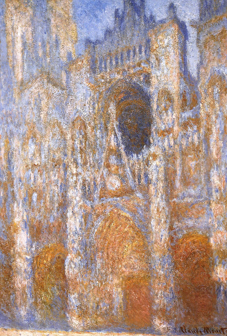 鲁昂大教堂，正午时分的入口 Rouen Cathedral, The Portal at Midday (1893)，克劳德·莫奈