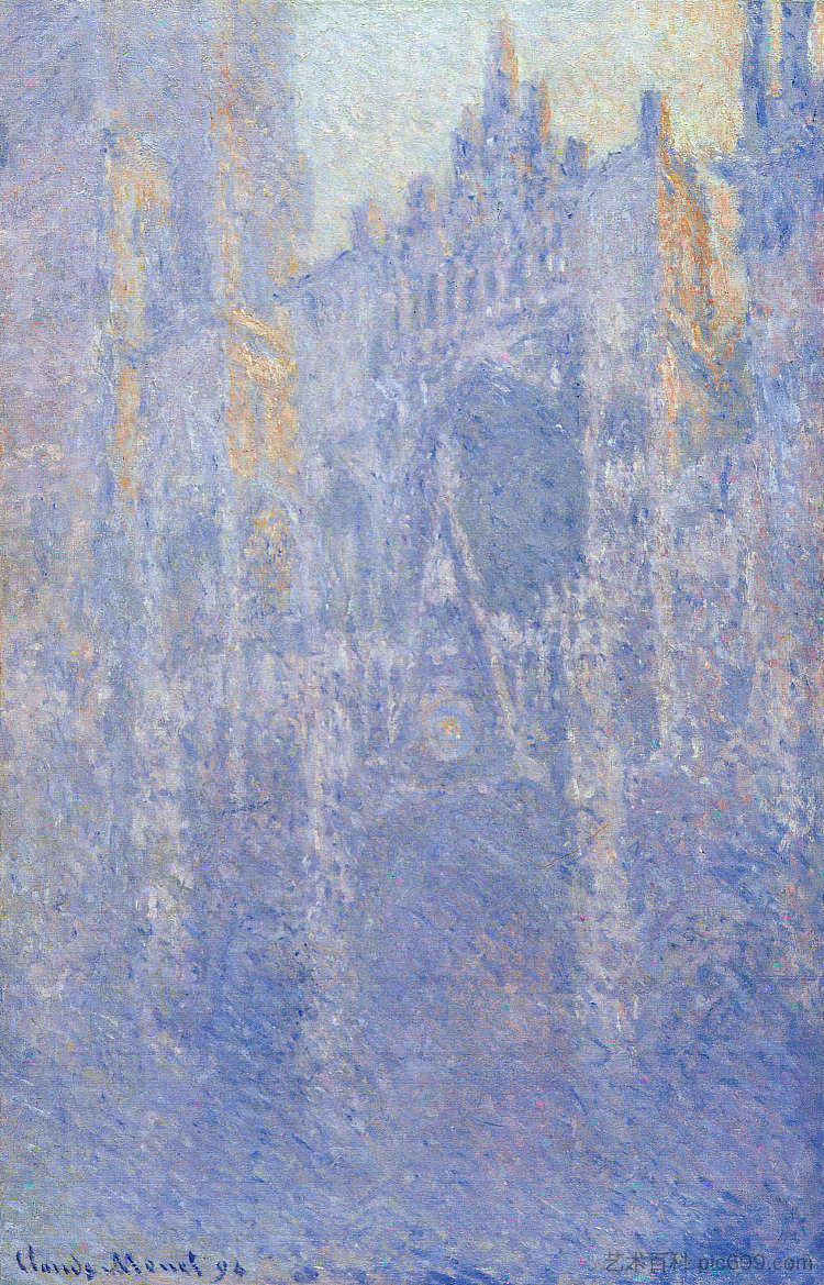 鲁昂大教堂，传送门，晨雾 Rouen Cathedral, the Portal, Morning Fog (1894)，克劳德·莫奈