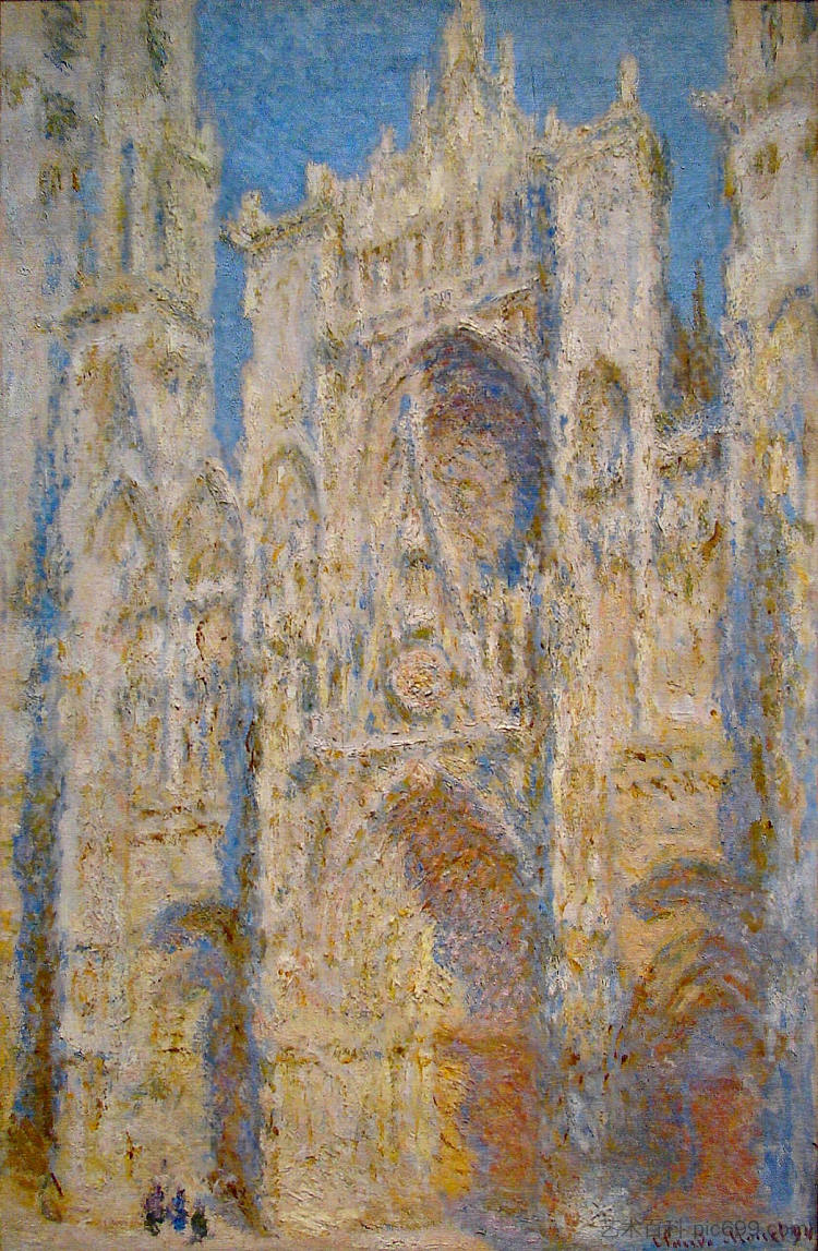 鲁昂大教堂，西立面，阳光 Rouen Cathedral, West Facade, Sunlight (1894)，克劳德·莫奈