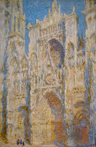 鲁昂大教堂，西立面，阳光 Rouen Cathedral, West Facade, Sunlight (1894)，克劳德·莫奈