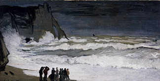 埃特雷塔的波涛汹涌的大海 Rough Sea at Etretat (1868 – 1869)，克劳德·莫奈