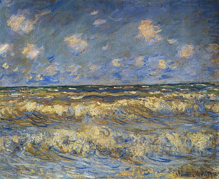 波涛汹涌的大海 Rough Sea (1881),克劳德·莫奈