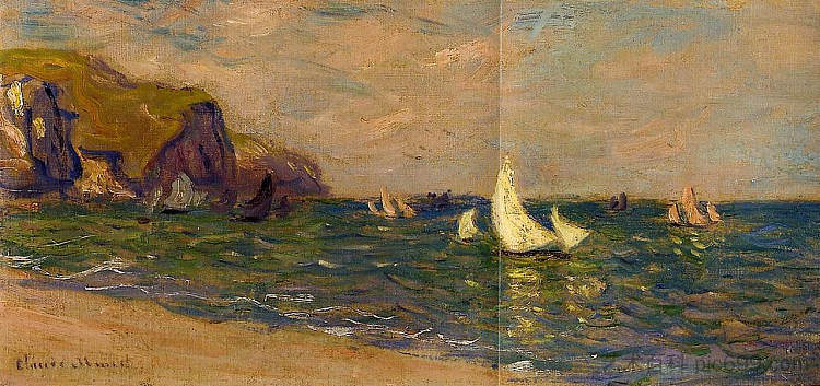 海上帆船，波维尔 Sailboats at Sea, Pourville (1882)，克劳德·莫奈