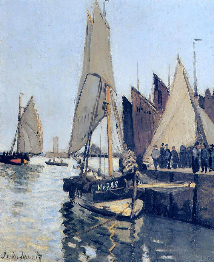 翁弗勒尔的帆船 Sailing Boats at Honfleur (1866)，克劳德·莫奈