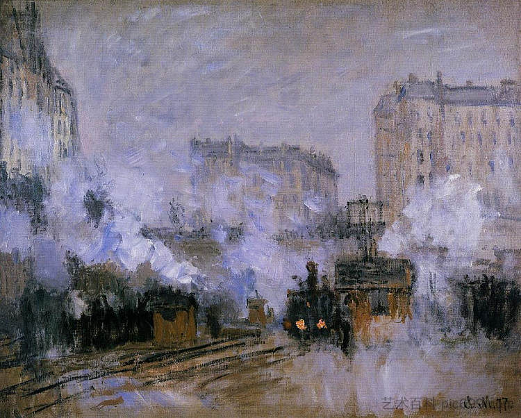 圣拉扎尔站，火车到达 Saint-Lazare Station, Arrival of a Train (1877)，克劳德·莫奈