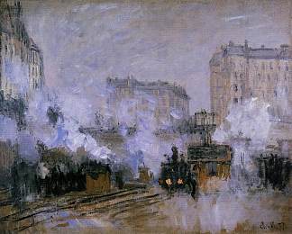 圣拉扎尔站，火车到达 Saint-Lazare Station, Arrival of a Train (1877)，克劳德·莫奈