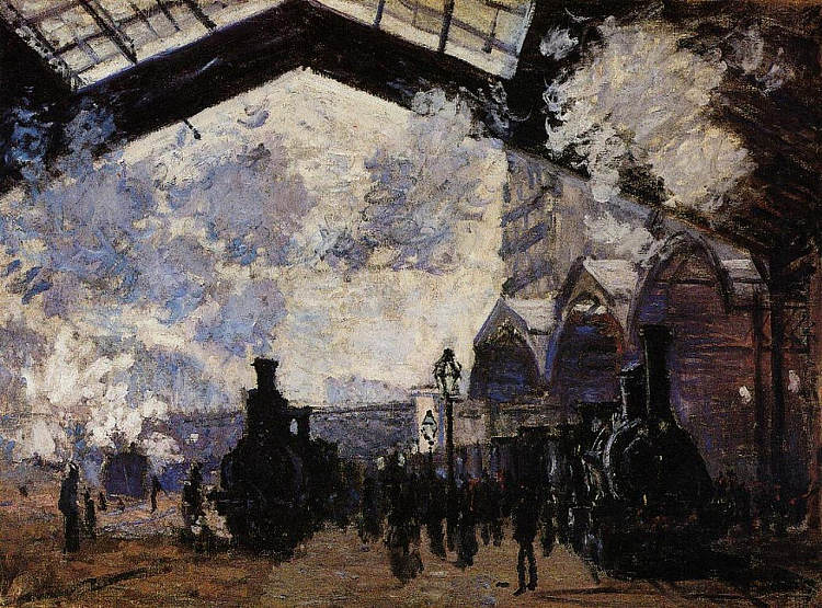 圣拉扎尔站,酒店外观 Saint-Lazare Station, Exterior View (1877),克劳德·莫奈