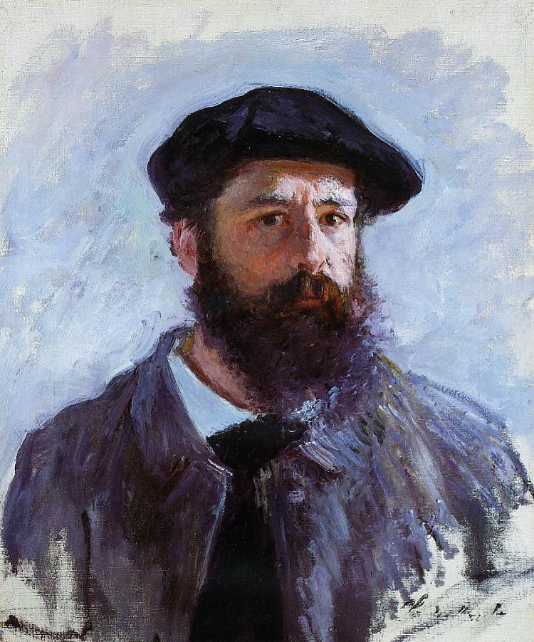 戴贝雷帽的自画像 Self-Portrait with a Beret (1886)，克劳德·莫奈