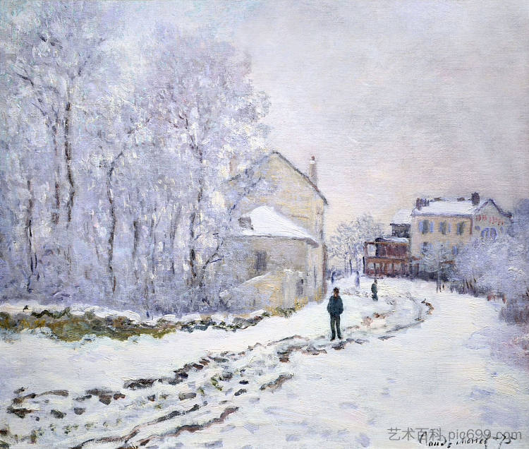 阿让特伊的雪 Snow at Argenteuil (1875)，克劳德·莫奈