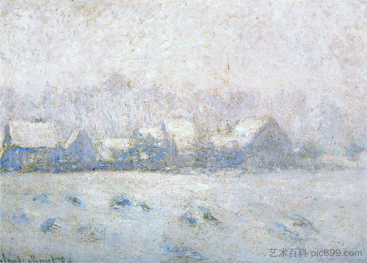 雪效应，吉维尼 Snow Effect, Giverny (1892 - 1893)，克劳德·莫奈