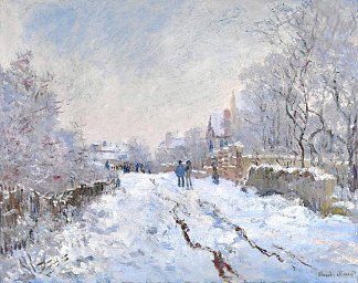 阿让特伊的雪景 Snow Scene at Argenteuil (1875)，克劳德·莫奈