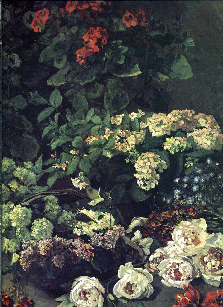 春天的花朵 Spring Flowers (1864)，克劳德·莫奈