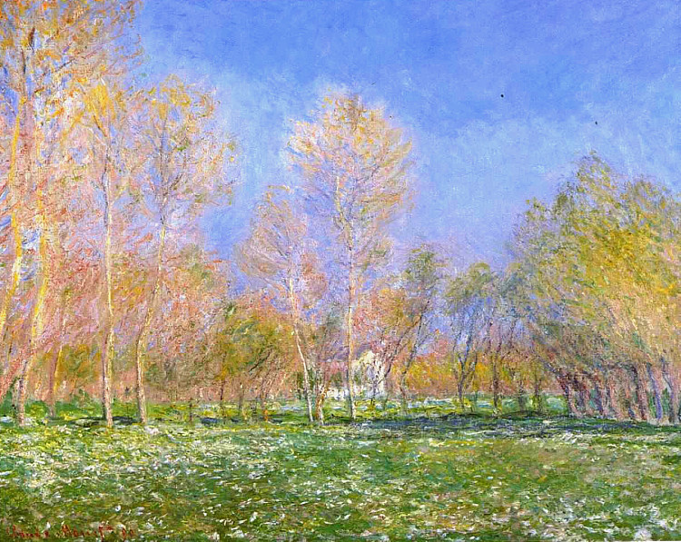 吉维尼的春天 Springtime in Giverny (1890)，克劳德·莫奈