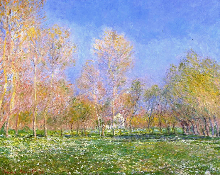 吉维尼的春天 Springtime in Giverny (1890)，克劳德·莫奈