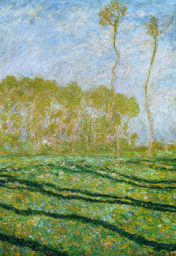 吉维尼的春景 Springtime Landscape at Giverny (1894)，克劳德·莫奈