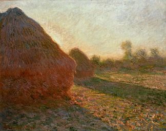 干草堆，最后的太阳 Haystacks, Last Sunrays (1890; Giverny,France                     )，克劳德·莫奈