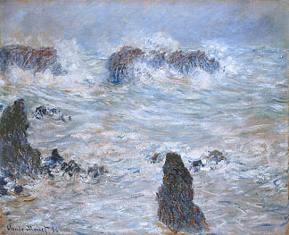 贝勒岛海岸附近有风暴 Storm, off the Coast of Belle-Ile (1886)，克劳德·莫奈
