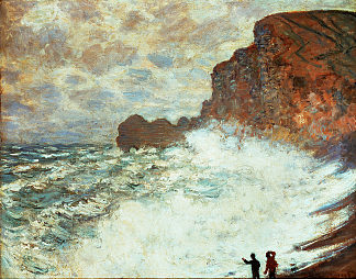 暴风雨海景 Stormy Seascape (1883)，克劳德·莫奈