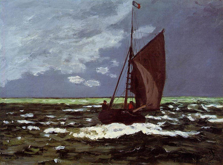 暴风雨海景 Stormy Seascape (1867),克劳德·莫奈