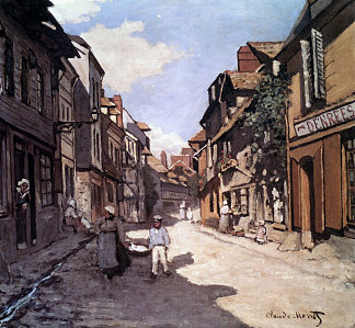 翁弗勒尔巴沃勒街 Street of the Bavolle Honfleur (1864)，克劳德·莫奈