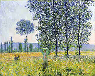 杨树下的阳光效应 Sunlight Effect under the Poplars (1887)，克劳德·莫奈
