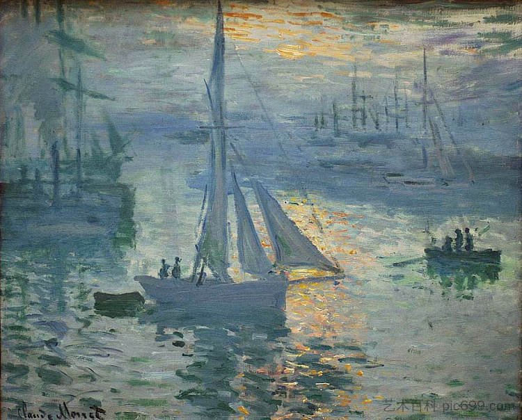 日出, 大海 Sunrise, The Sea (1873),克劳德·莫奈