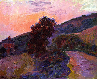 吉维尼的日落 Sunset at Giverny (1886)，克劳德·莫奈