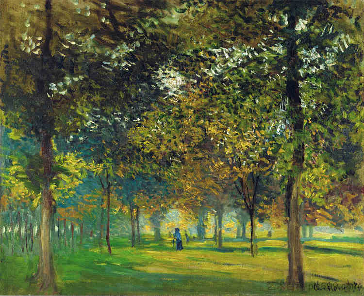 阿让特伊的冠军大道 The Allee du Champ de Foire at Argenteuil (1874)，克劳德·莫奈