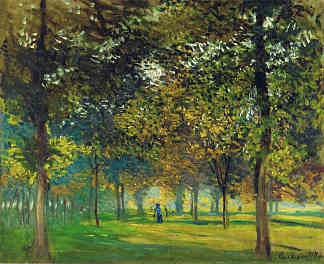 阿让特伊的冠军大道 The Allee du Champ de Foire at Argenteuil (1874)，克劳德·莫奈