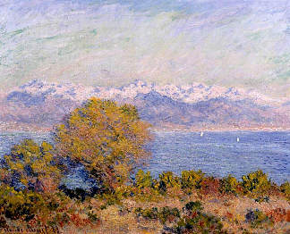 从昂蒂布角看阿尔卑斯山 The Alps Seen from Cap d’Antibes (1888)，克劳德·莫奈