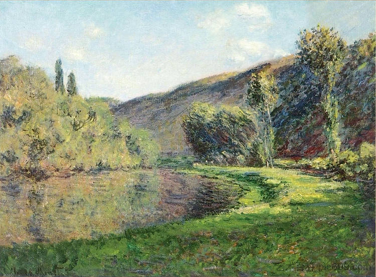 朱福斯的锡恩手臂，下午 The Arm of the Siene at Jeufosse, Afternoon (1884)，克劳德·莫奈