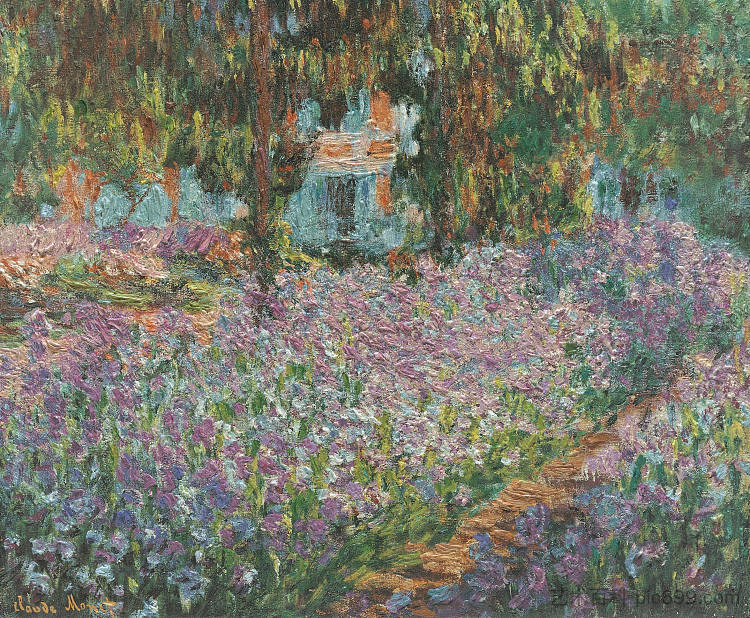 吉维尼的艺术家花园 The Artist's Garden at Giverny (c.1900)，克劳德·莫奈