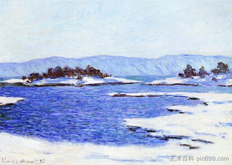 克里斯蒂安尼亚峡湾的河岸 The Banks of the Fjord at Christiania (1895)，克劳德·莫奈