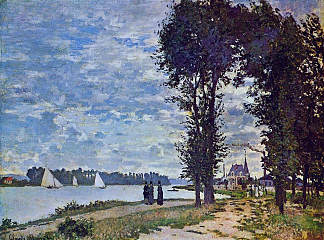 阿让特伊的塞纳河畔 The Banks of the Seine at Argenteuil (1872)，克劳德·莫奈