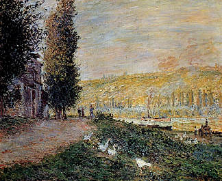 塞纳河畔，拉瓦库尔 The Banks of the Seine, Lavacourt (1878)，克劳德·莫奈