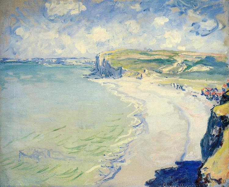 普尔维尔海滩 The Beach at Pourville (1882)，克劳德·莫奈